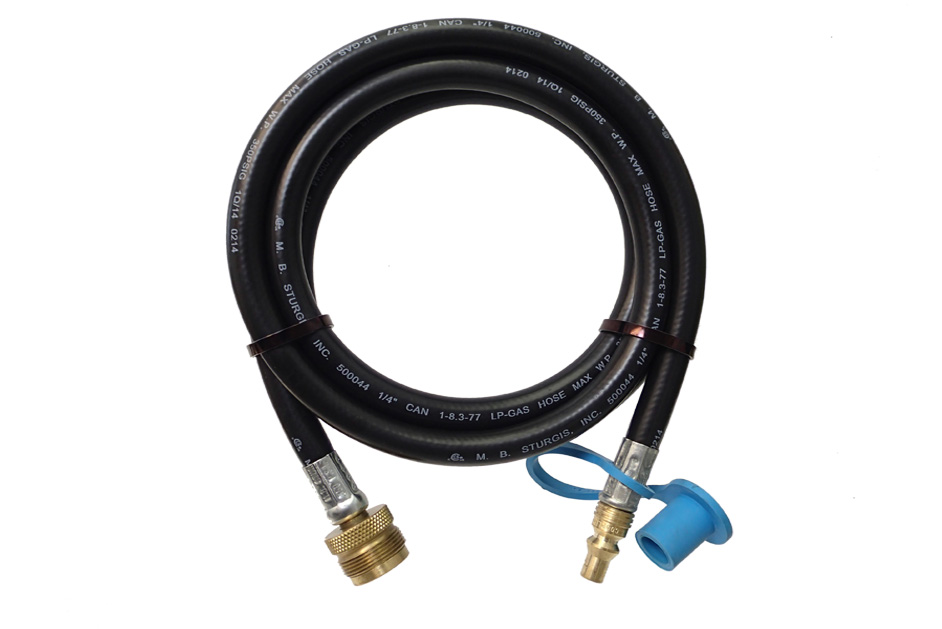 GasOne 12 ft Propane Quick Connect Hose 1/4" Male Flow Plug for RV 